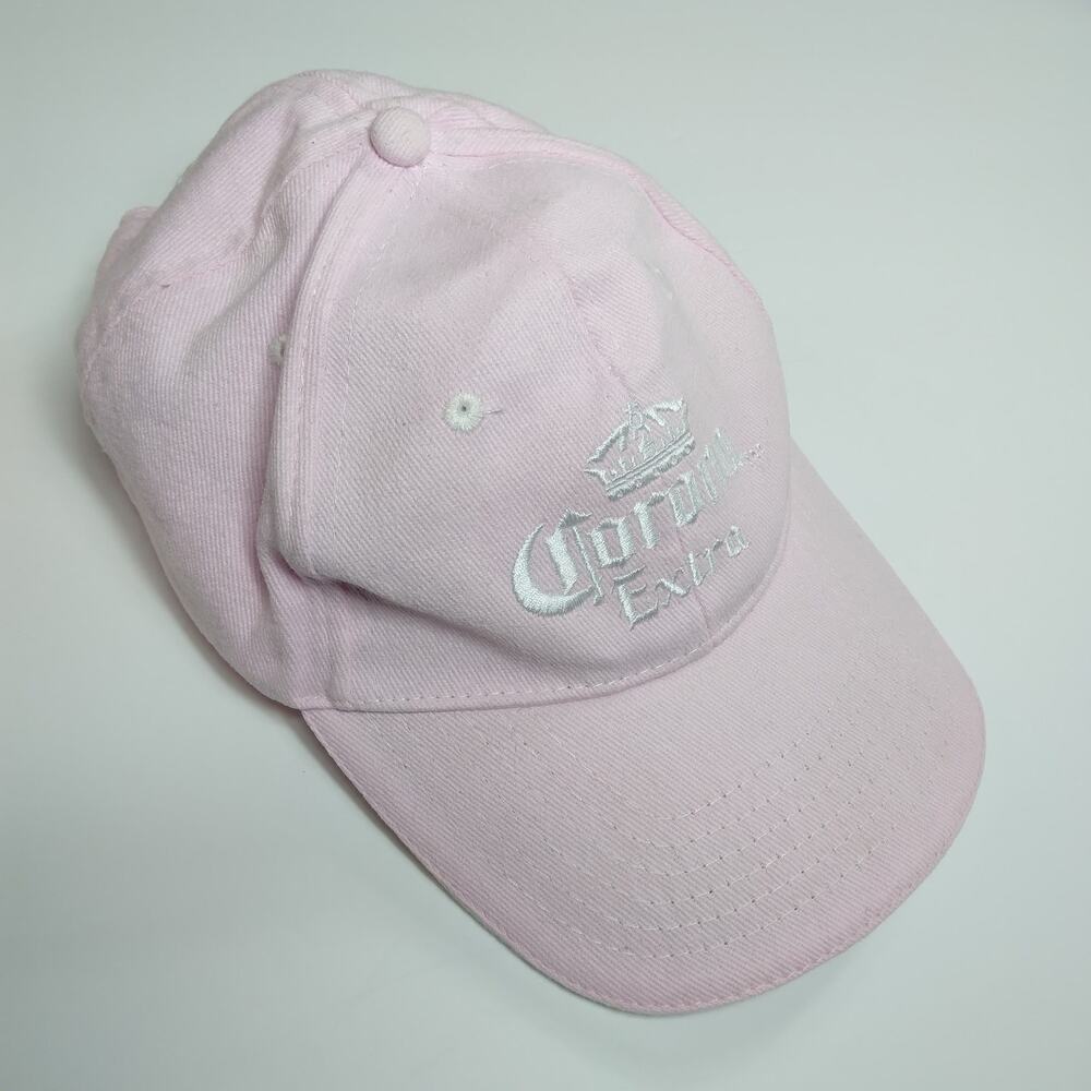 Corona pastel pink embroidered baseball cap one size adjustable